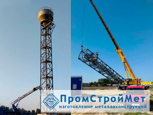 Бесшатровая водонапорная башня с баком 100 куб.м.