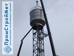 Бесшатровая водонапорная башня с баком 175 куб.м.