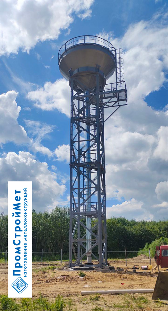 Бесшатровая водонапорная башня объемом 50 куб.м.