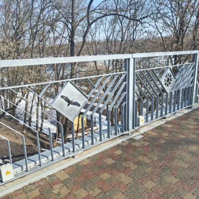 Перильные ограждения пешеходного моста через реку Сож