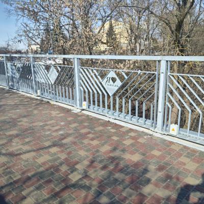 Перильные ограждения пешеходного моста через реку Сож